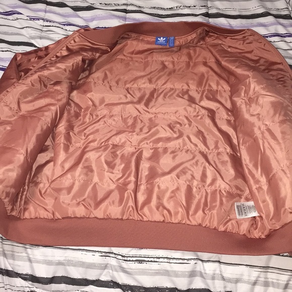 ROSE GOLD ADIDAS ORIGINALS BOMBER JACKET - Picture 4 of 6
